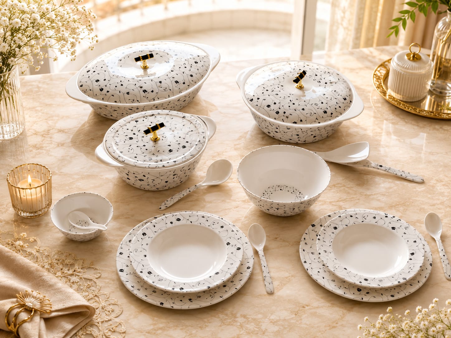 Glorious Melamine Dinner Set - 72 PCS