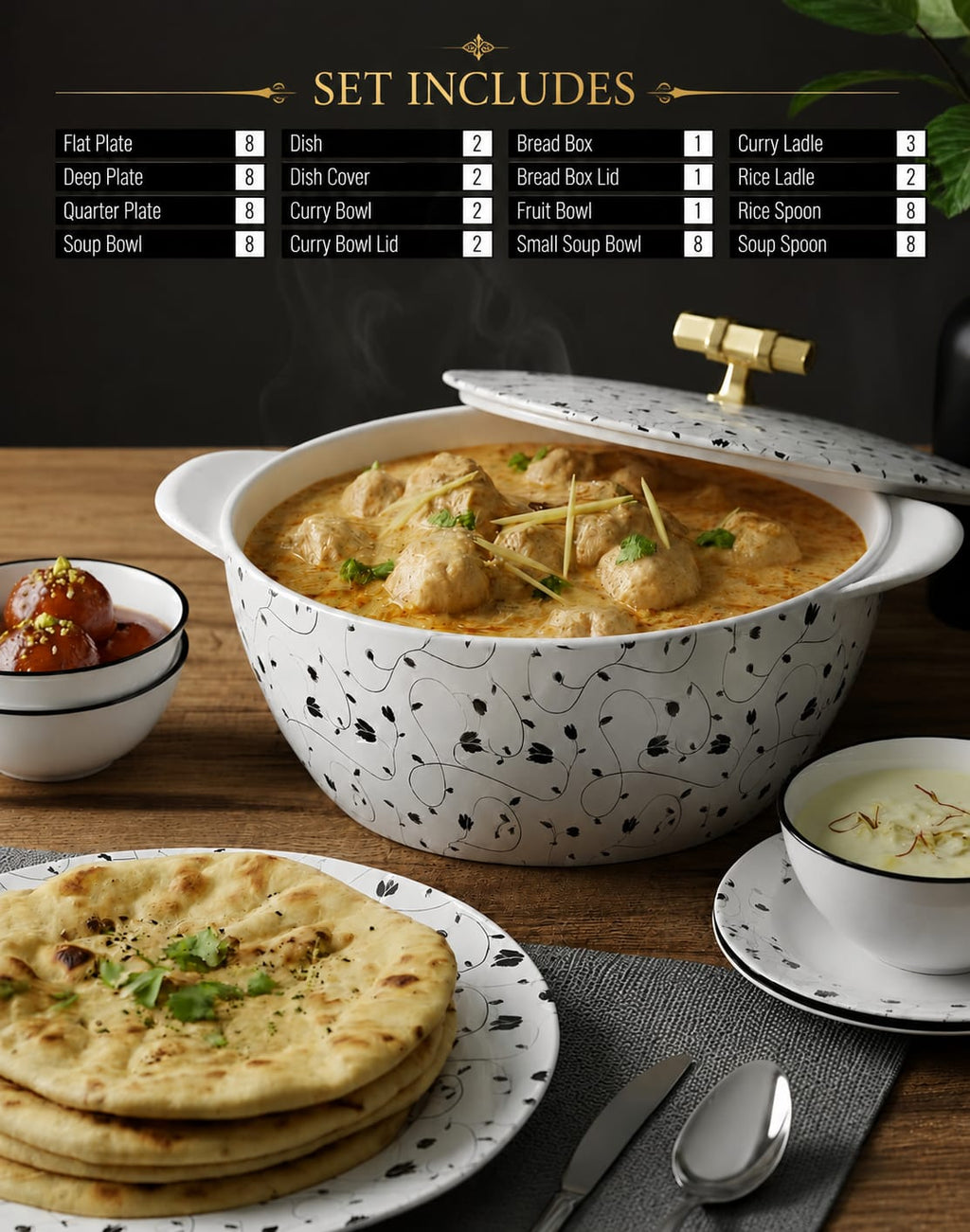 Glorious Melamine Dinner Set - 72 PCS