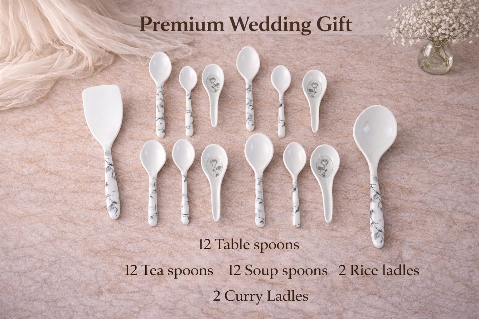 Jasmine Melamine Dinner Set - 100 PCS